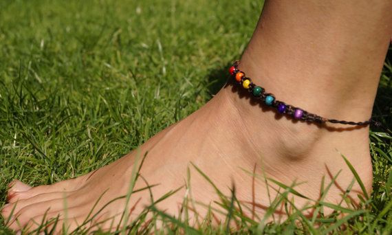 Chakra Ankle Bracelet Macrame Yoga Rainbow By Moonpixiecreations Chakra Ankle Bracelet Macrame Yoga Rainbow By Moonpixiecreations Cool Stuff Pinterest Bracelets And