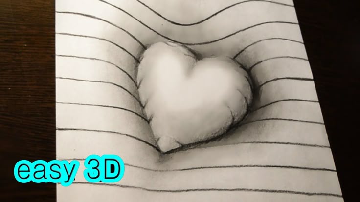 333 best drawing videos images on pinterest 3d drawings trick how to draw a simple 3d drawing heart pencil easy 3d drawing h
