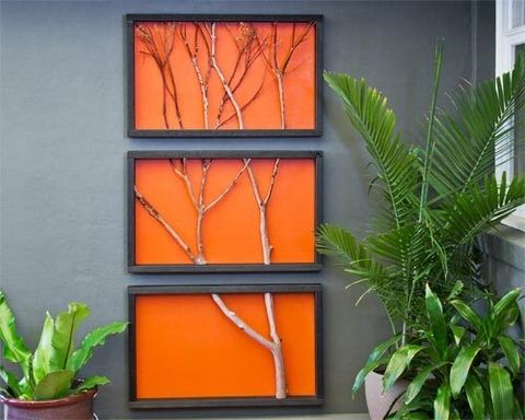 Branch art using basic materials and a garden branch you can create a striking triptych a triple panelled picture where the content extends from one Branch art using basic materials and a garden branch you can create a striking triptych a triple panelled picture where the content extends from one
