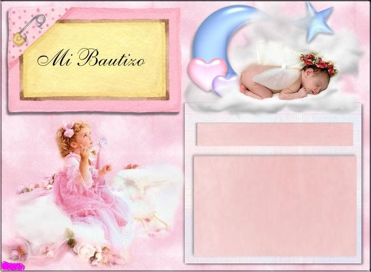 Personalizadas Foto Invitaciones • Bautizo ~ Bautismo • Girl Star Marco Personalizadas Foto Invitaciones • Bautizo ~ Bautismo • Girl Star Marco