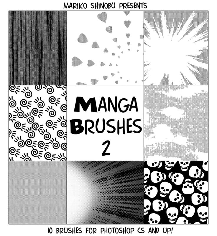 Manga Brushes 2 | Texture graphic design, Art, Manga drawing