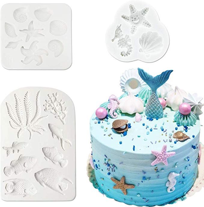 Sea Fish Coral Silicone Cake Fondant Sugarcraft Mould Chocolate Baking Mold Tool