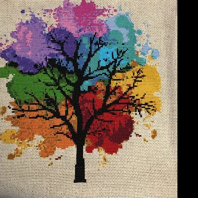 pdf instant download xstitch design pdf cross stitch pattern to download Autumn 4 Seasons pdf cross stitch design aida count xstitch pdf