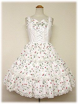 Strawberry Chiffon Triple Tiered JSK by Angelic Pretty いちご