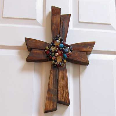 812 Best Crosses Images On Pinterest Decor Wood Hand Carved Cross With Stones Home Decor Wall Crosses