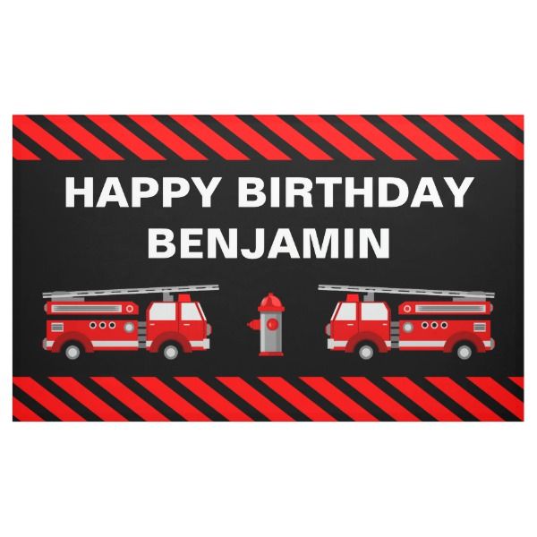 Fire Truck Birthday Party Banner Zazzle Com With Images