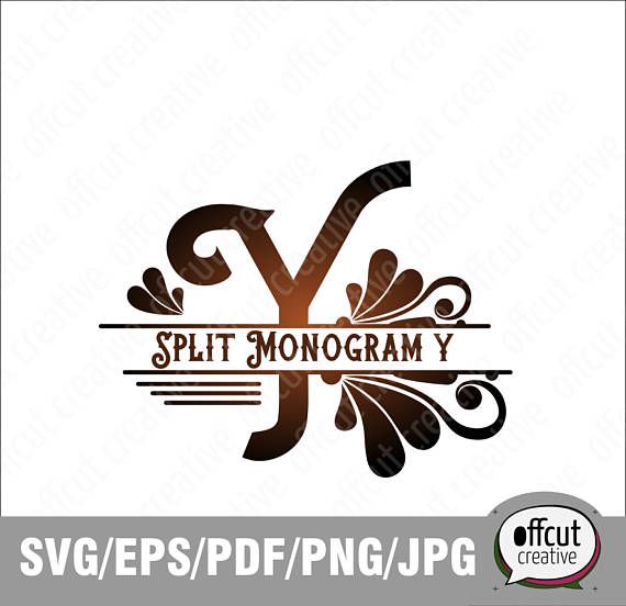 Download Split Monogram SVG Split Letter Y Svg Divided Initial ...