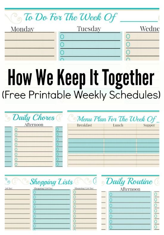 how we keep it together and free weekly planner templates on the