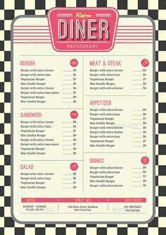 Pin by Jen Dunfee on RETRO or VINTAGE | Diner aesthetic, Diner menu