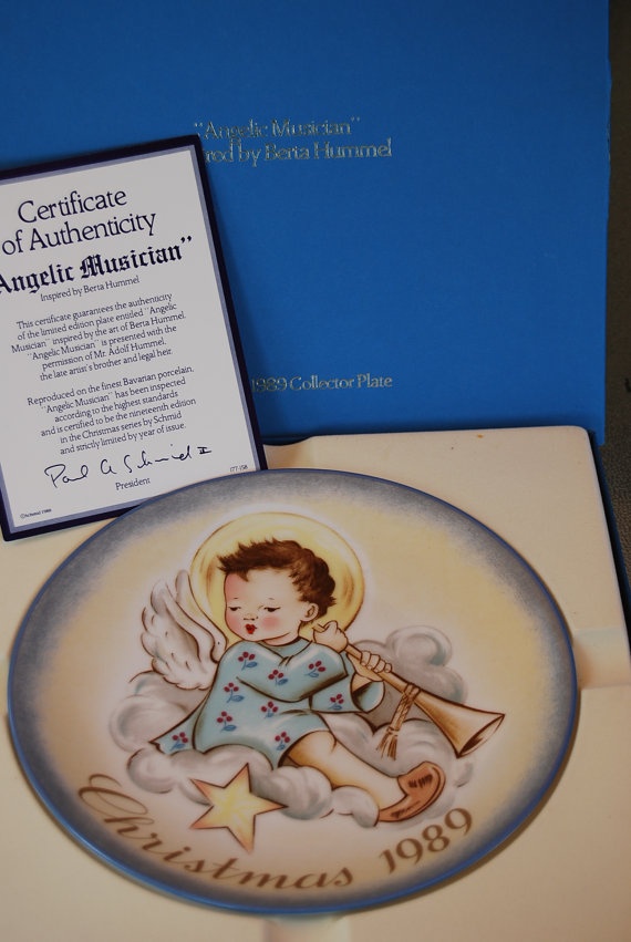 1989 angelic musician berta hummel christmas plate by christmas hummel