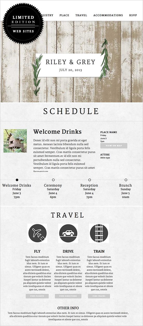 wedding web pages