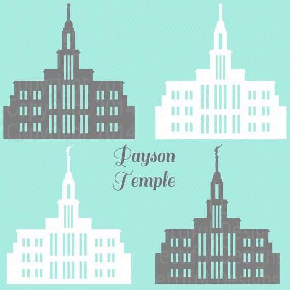 payson utah lds temple vector clip art