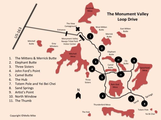 The Monument Valley Loop Monument Valley Map Monument Valley