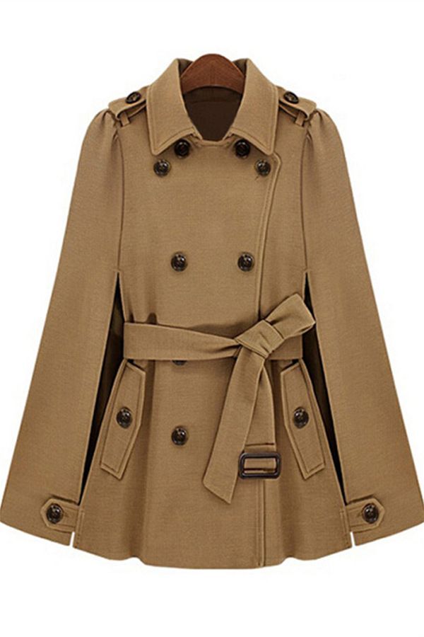 Raglan Sleeve Double Breasted Button Lapel Winter Women S Overcoat Mont Kruvaze Ceket Klasik Moda