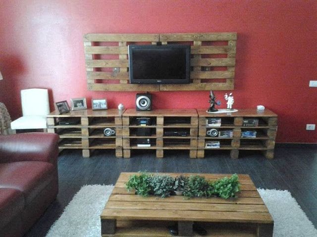Entertainment Center With Pallets Plus Tv Mount How Awesome Is This Entertainment Center With Pallets Plus Tv Mount How Awesome Is This
