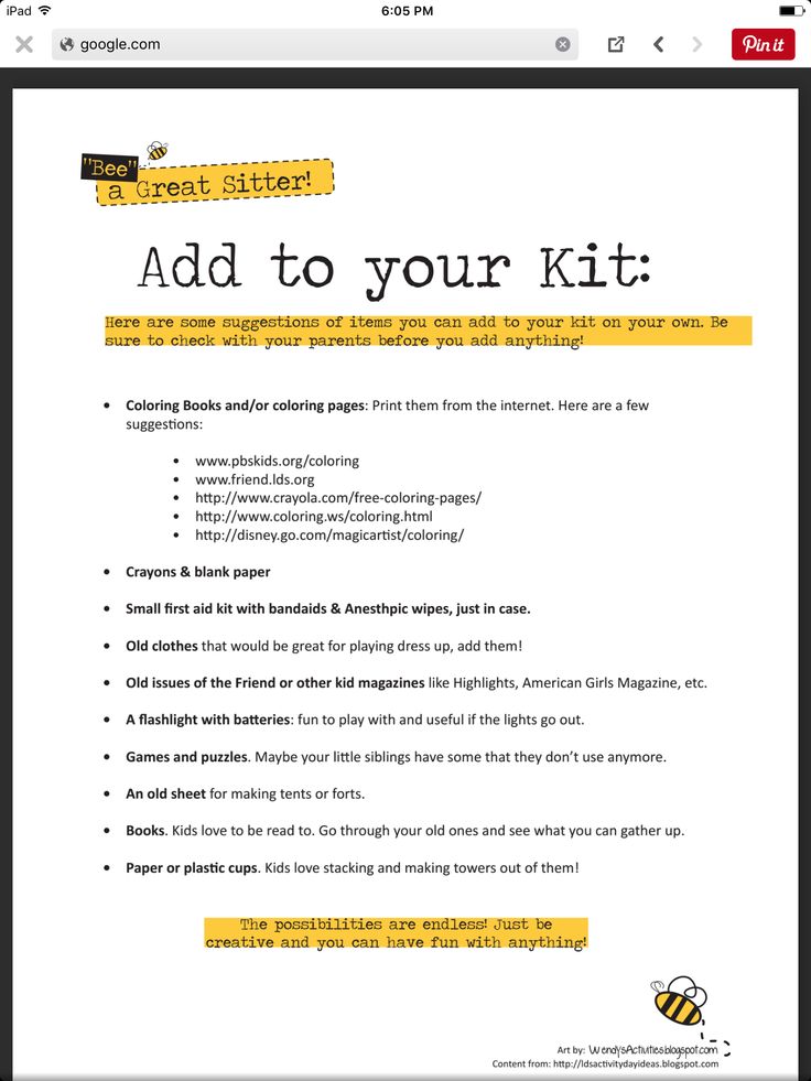 Babysitting Kit Babysitting, Babysitting kit, Babysitting jobs Babysitting Kit Babysitting, Babysitting kit, Babysitting jobs