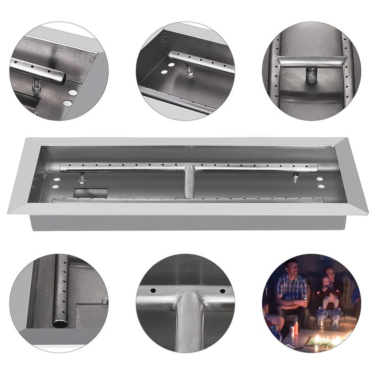 Linear Trough Drop-In Fire Pit Pan Natural Gas Burner 20,24,25.5,31.5,37.5,49 Linear Trough Drop-In Fire Pit Pan Natural Gas Burner 20,24,25.5,31.5,37.5,49