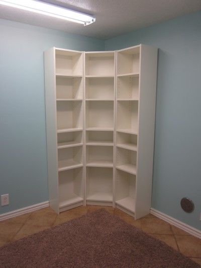 126 Best Ikea Images On Pinterest Hacks Home Ideas And Smart Idea To Arrange Skinny Bookshelves In A Corner Maximize Storage E Ikea Billy Bookcases