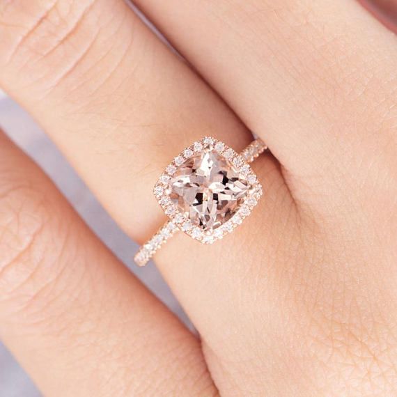 10k Ou 14k or Jaune Rose Topaze Diamant Moderne Dames Anneau