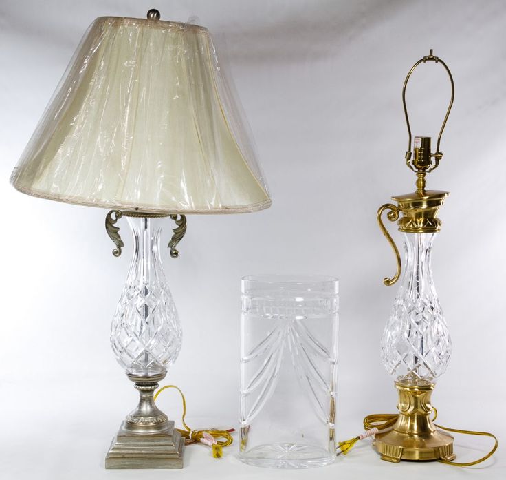 Lot 311 Waterford Crystal Table Lamp And Vase Assortment 3 Marked Items Including An Overture Lamps Lot 311 Waterford Crystal Table Lamp, Waterford Crystal Table Lamps Auction