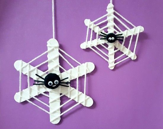 halloween spinne basteln mit netz