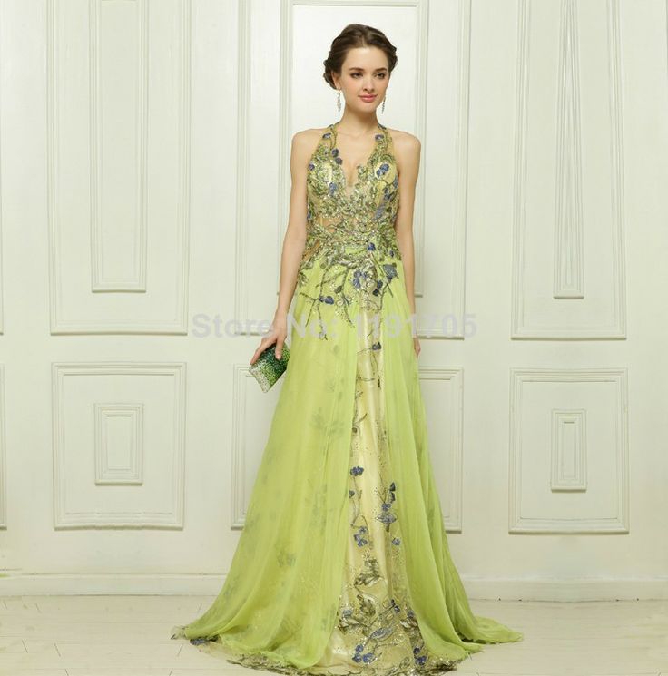 94 Best Prom Dress 2017 Images On Pinterest Dresses Free Shipping Elegant Halter V Neck Beading Green Prom Dress 2017 Beach Floor Length Evening
