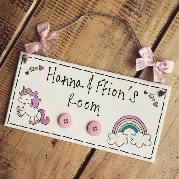 Unicorn Personalised Fantasy Girls Bedroom Wall Sign Door Name Plaque Nursery UK Unicorn Personalised Fantasy Girls Bedroom Wall Sign Door Name Plaque Nursery UK