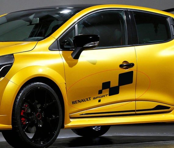 2 X For Renault Sport Car Side Door Vinyl Stickers Banner Jdm