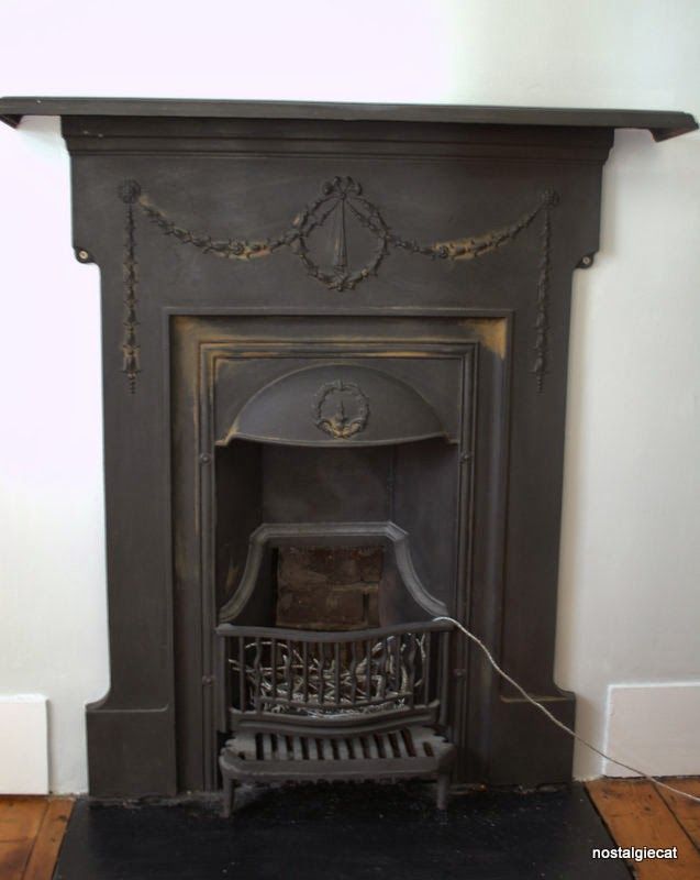 Nostalgiecat How To Cast Iron Fireplace Insert Metal Cast Iron Fireplace Insert, How To Clean Cast Iron Fire Surround