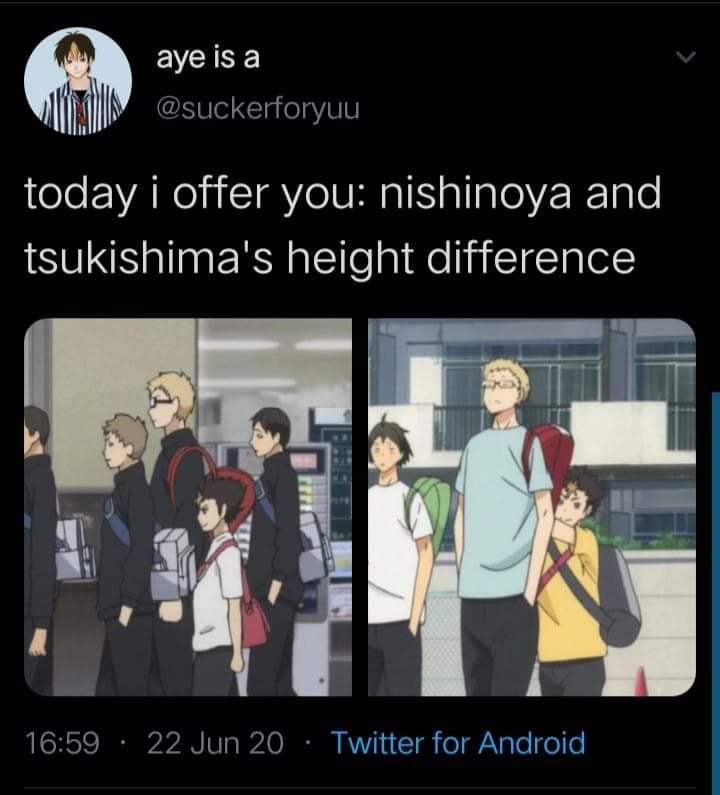Nishinoya and Tsushima's Height Differences in Haikyuu