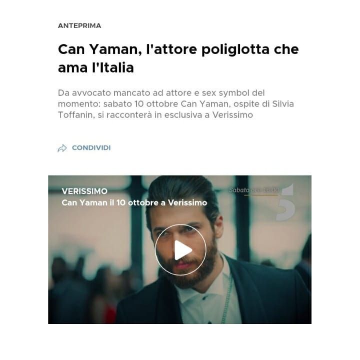 Can Yaman Fanpage ha condiviso una foto su Instagram: "Anteprima di