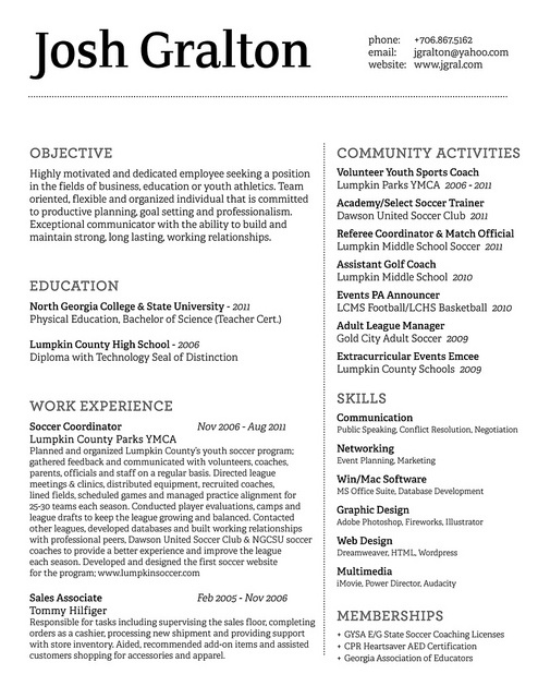 sample resume design
