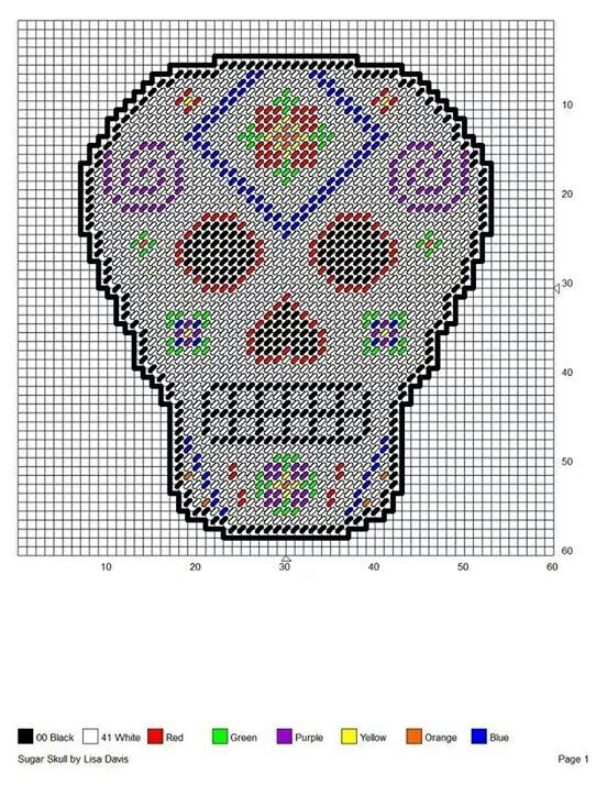 274 best Plastic Canvas-Skulls images on Pinterest 