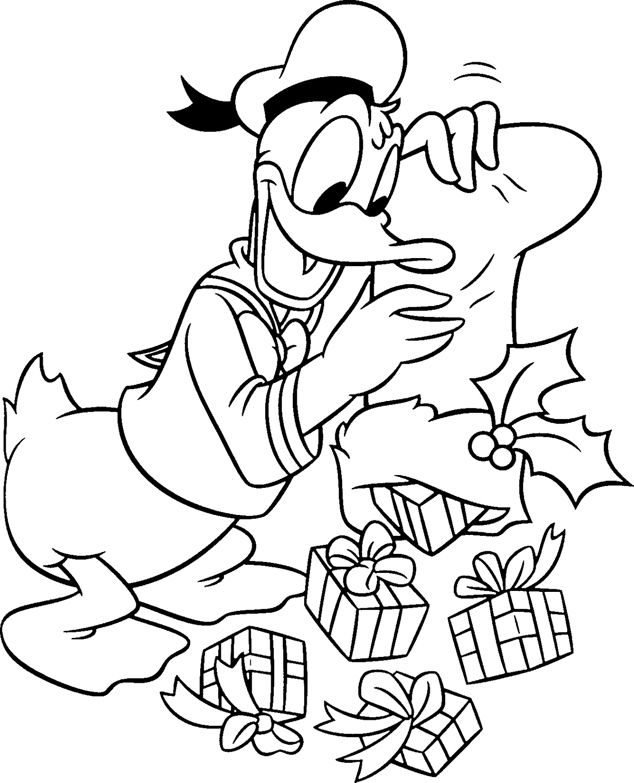 Donald Duck And Daisy Coloring Pages For Kids Printable Free See More Christmas Disney 2