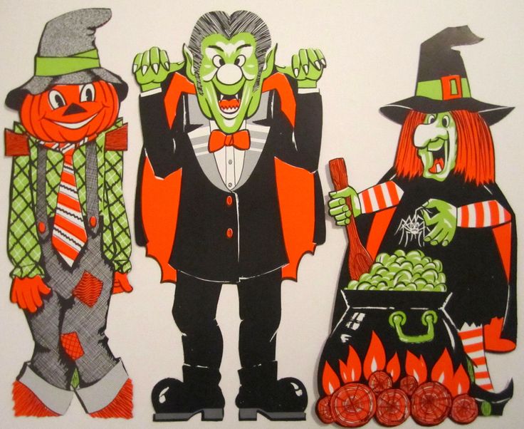 set of 3 vintage eureka 18 halloween decoration from the 1970s