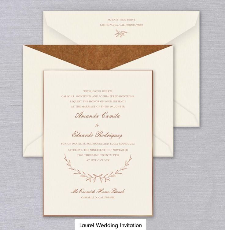 Crane Laurel Wedding Invitation in 2020 Laurel wedding