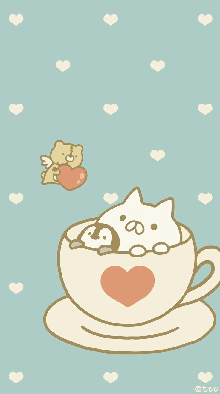 Cute Background Neko Tim Với Google スマホ 壁紙 可愛い かわいい イラスト 手書き 壁紙 かわいい