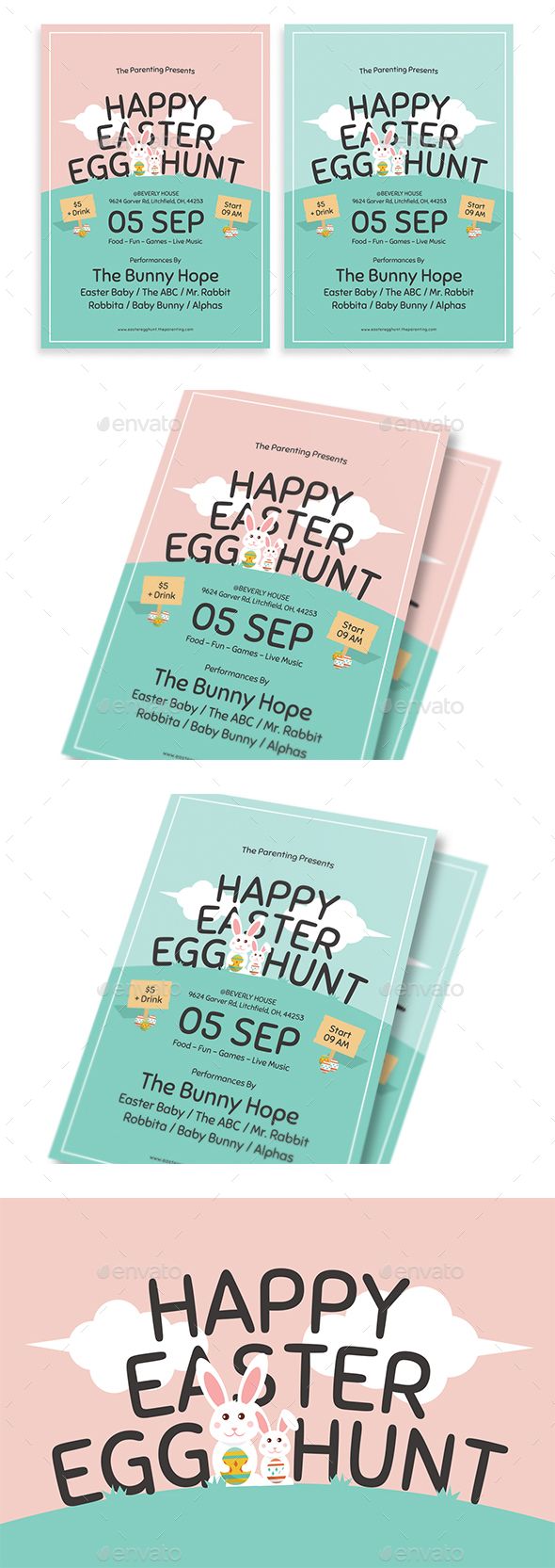 easter egg hunt flyer template word