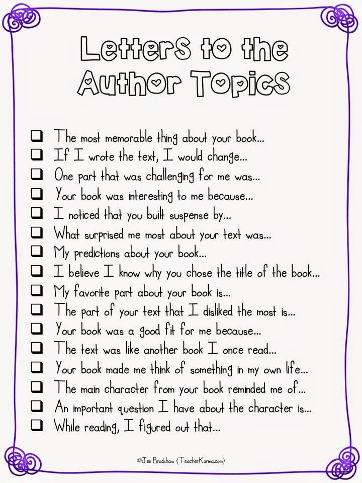 letter to the author letter to the author