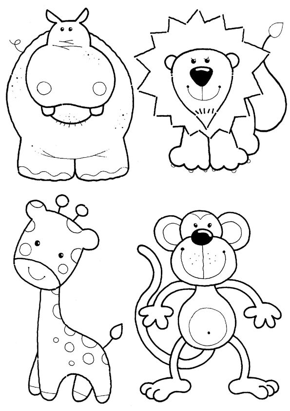 animales de la selva para colorear dibujos para colorear clipart monitos tiernos para colorear