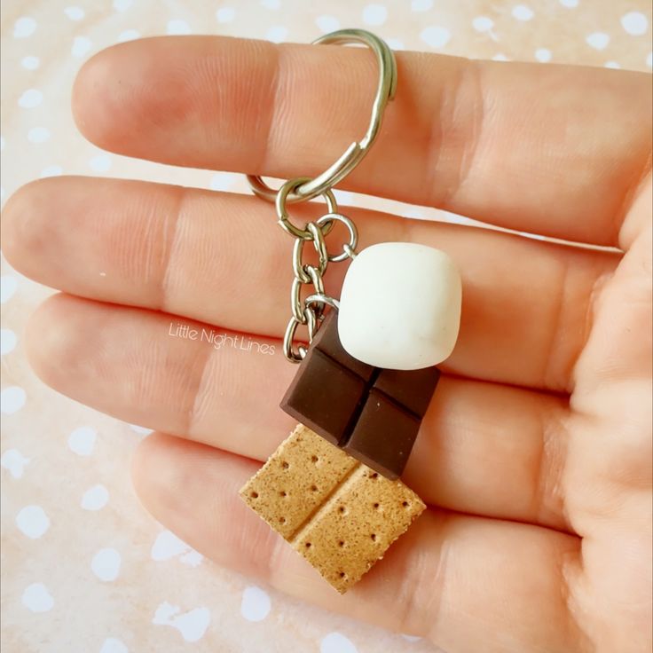 S more Polymer Clay Keychain LittleNightLines S more Polymer Clay Keychain LittleNightLines