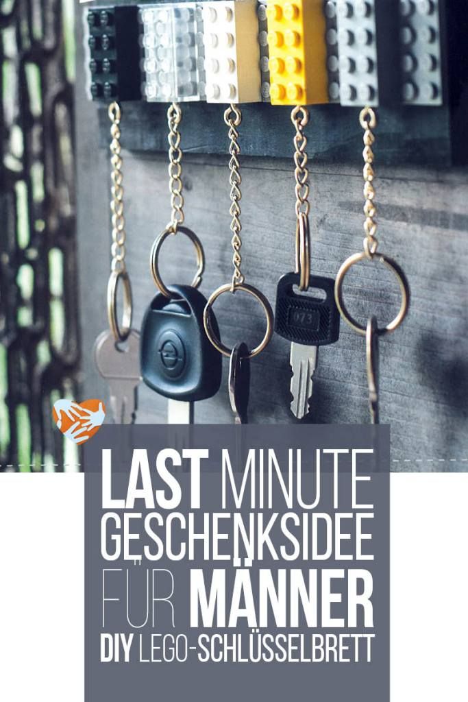 Last Minute Geschenk für Männer: DIY Lego-Schlüsselbrett Geschenksidee für P...