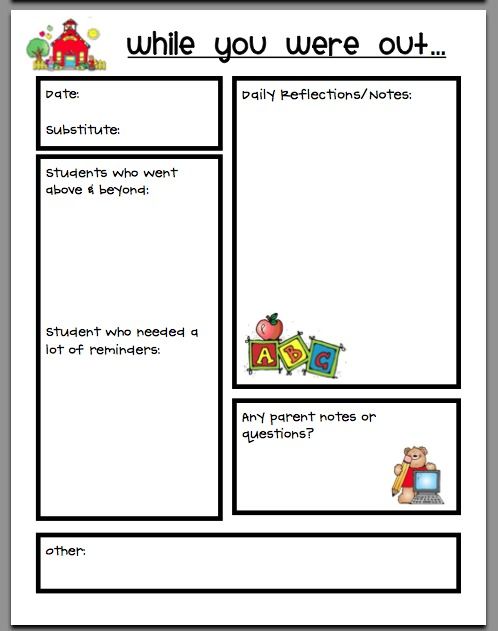 substitute feedback forms