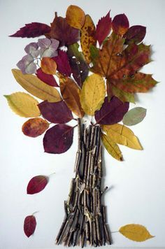 Herbstbaum - Natur Basteln - Meine Enkel und ich