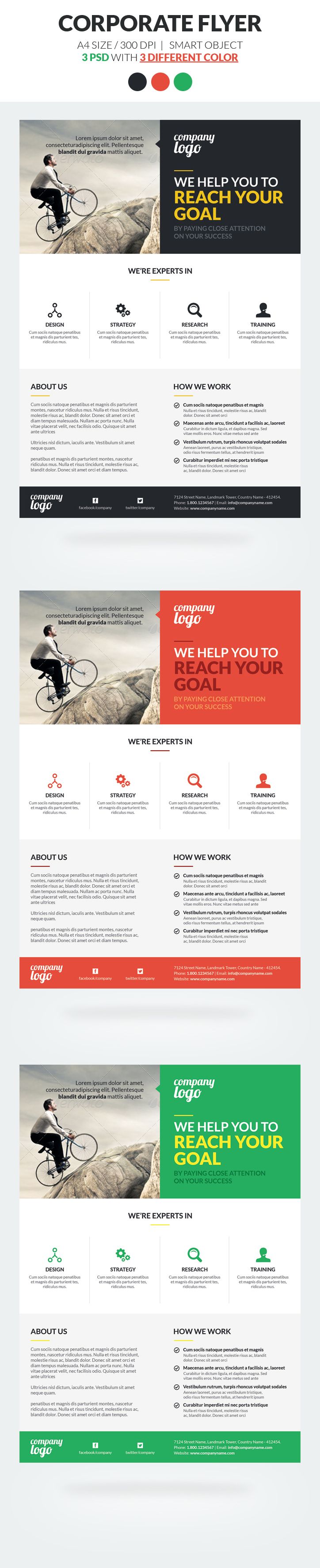 Corporate Flyer Template Vol 2 is fully layred and very easy to edit template. Included 3 different color options.