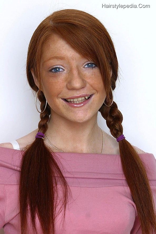 Girl handsome street pigtails