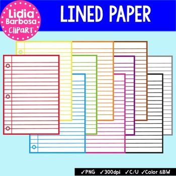 FREE Colorful Lined Paper is Clip Art for teachers and homeschoolers. These colorful graphics will make your printables and center activities and cover pages truly stand out. If you download this file, please follow my store for future clip art notifications.