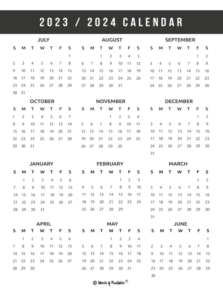 2023 2024 Calendar Free Printables Calendar, School calendar
