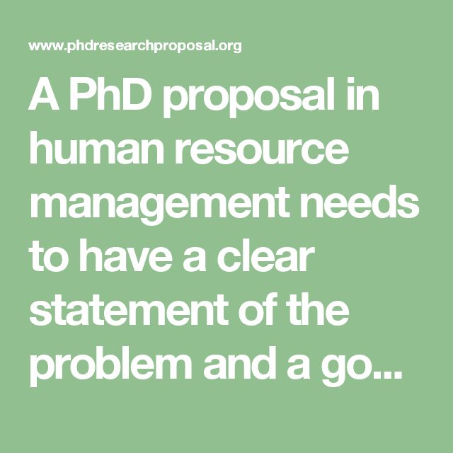 Dissertation proposal in hrm