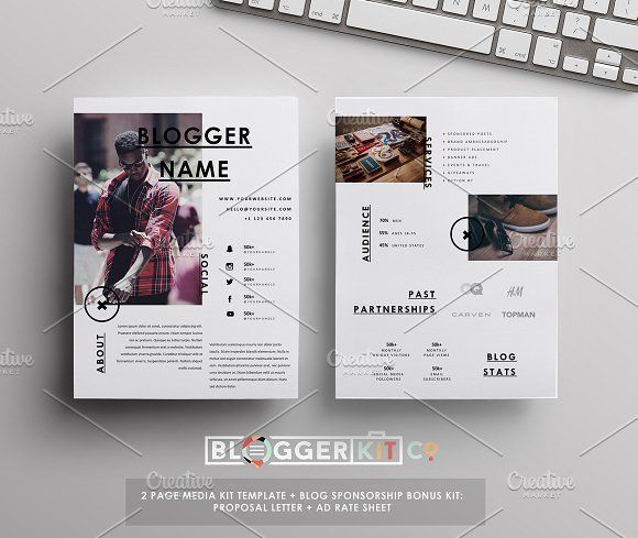 media kit sponsorship set 4 pgs by blogger kit co on creating a resume website